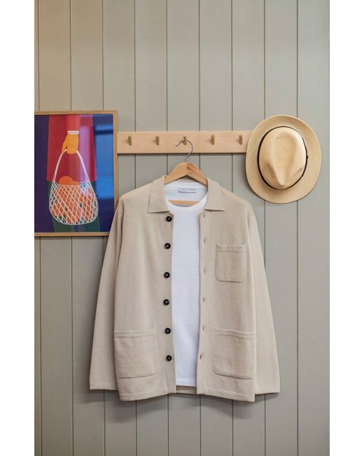 Paul James Knitwear Natural Neutrals Midweight Cotton Benjamin Work Shirt for men