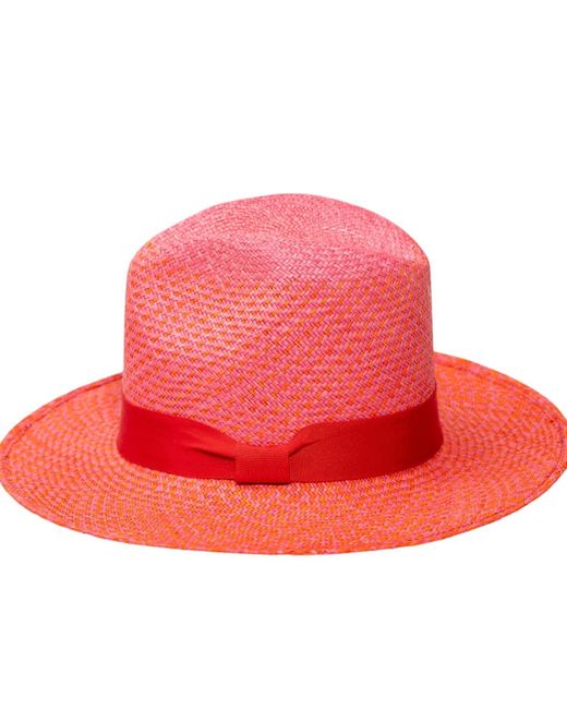 ORTUS Pink Pinuela Straw Panama Hat