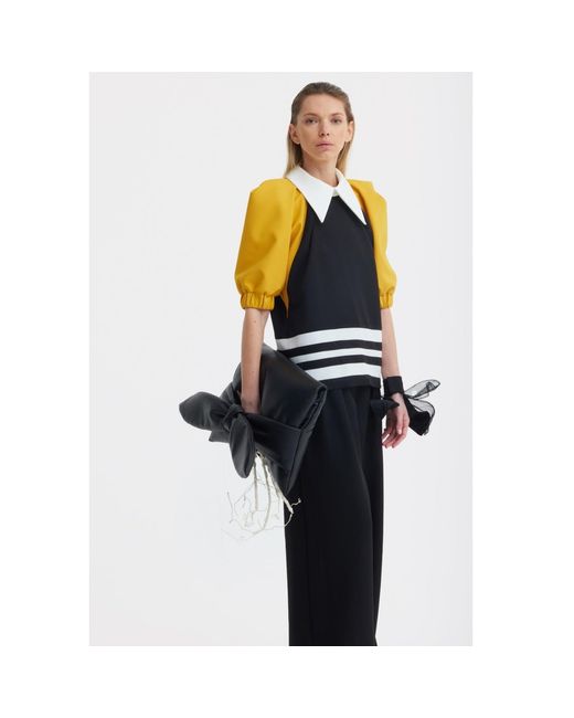 Julia Allert Black Bow-Detail Faux Leather Clutch