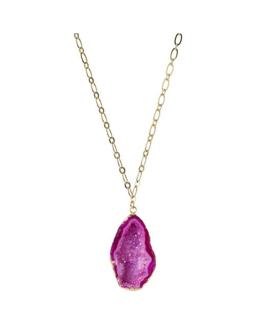 YAA YAA LONDON Metallic Chunky And I Like It Long Gemstone Pendant Necklace