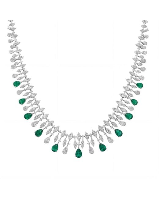 Latelita London Metallic Duchess Emerald Statement Necklace