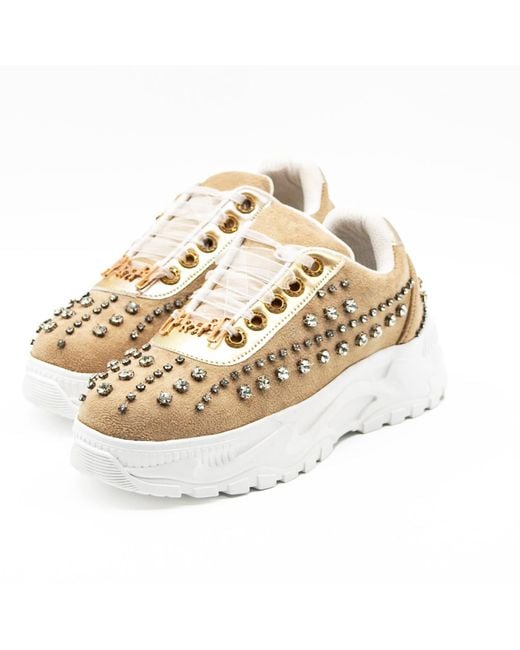 Rettrose Natural Neutrals Eden Luxury Desert Storm Satin Handmade Embellished Trainers