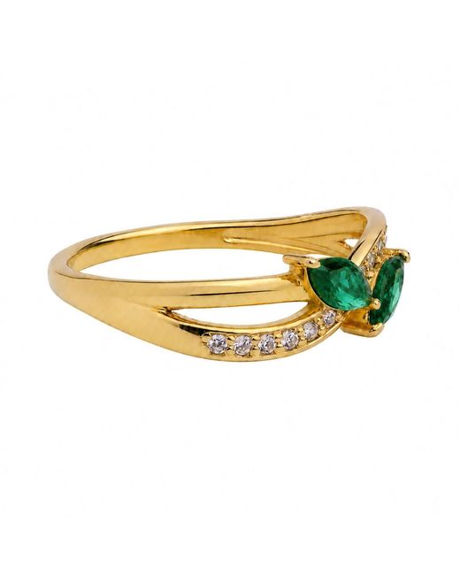 Belinda Jewelz Yellow Emerald Marquise Bypass Birthstone Ring