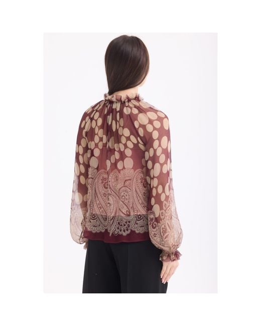 Georgette Brown Luna Sheer Blouse