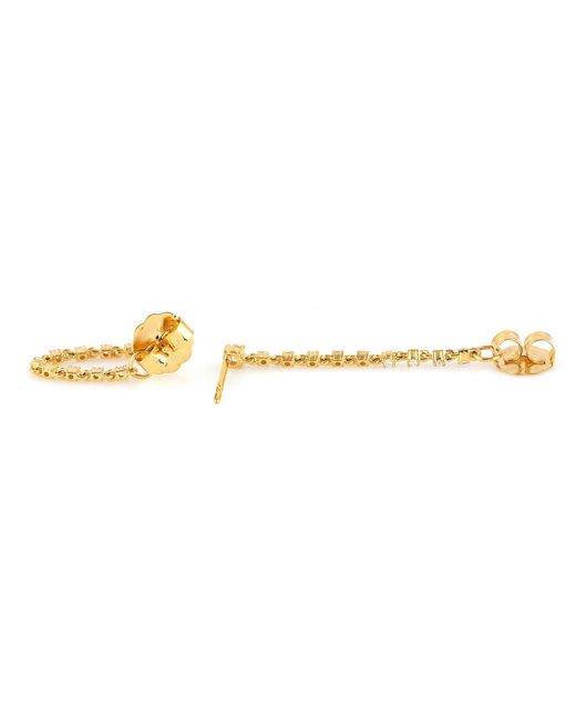 Artisan Metallic 14K Prong Diamond Chain Drop Earrings