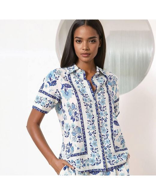 Yumi Kim Blue Drew Linen Shorts