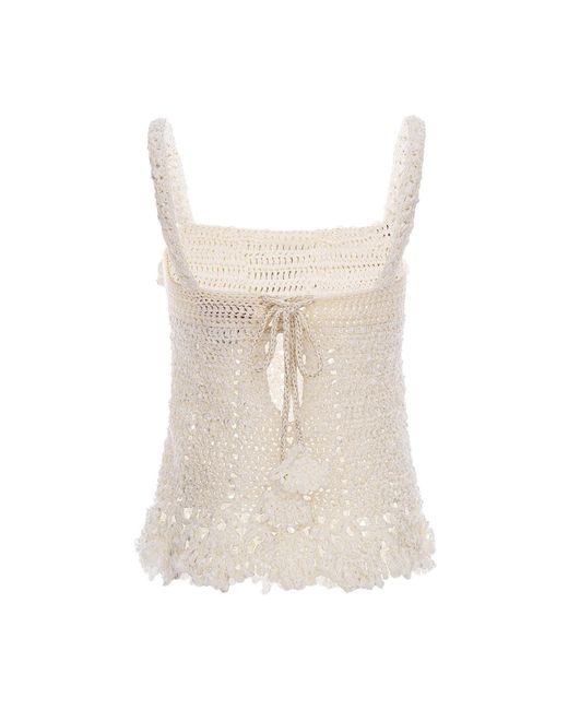 Andreeva Natural Chrysanthemum Handmade Crochet Top