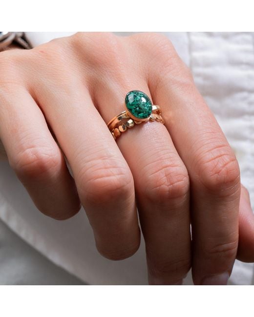 Kate Koel White Beaded Dot Stacking Ring
