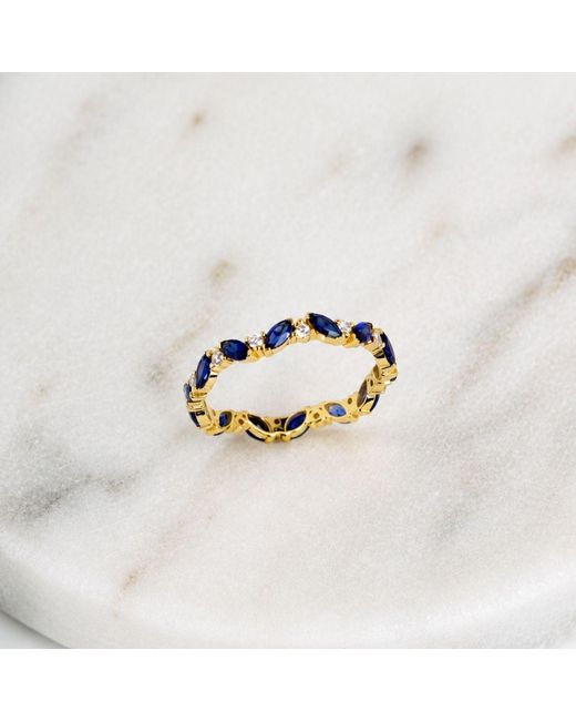 Belinda Jewelz Metallic Sapphire Marquise Birthstone Infinity Ring