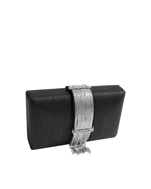 Simitri Black Midnight Fringe Clutch