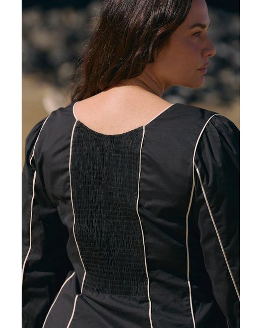 Adrift Clothing Black Eva Panelled Dress