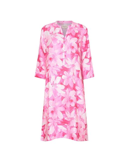 NoLoGo-chic Pink Jay Classic Tunic Dress Linen