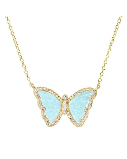 KAMARIA Blue Amazonite Butterfly Necklace With Crystals