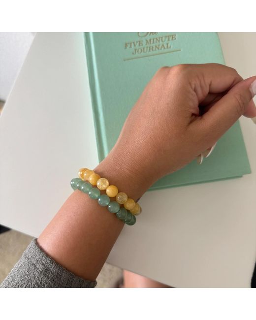 seree Yellow Manifest Collection Abundance Crystal Beaded Bracelet