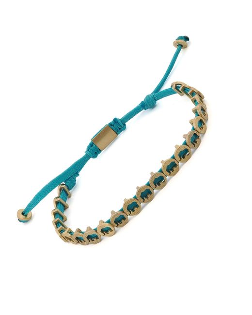 Ebru Jewelry Blue Lucky Elephant Woven String Bracelet