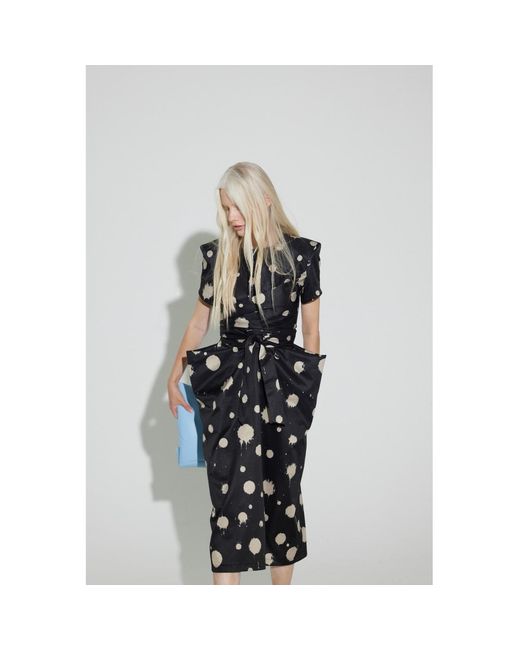 Julia Allert Black Polka Dot Midi Dress With Belt – Capsule Edition