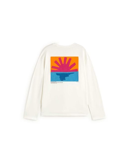 Thinking Mu White Mediterranean Sunrise Emilio Long-Sleeve T-Shirt for men