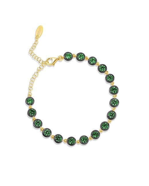 SHYMI Green Round Victorian Style Tennis Bracelet
