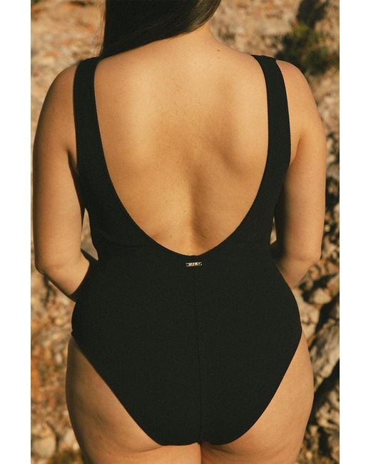 Aqva Swimwear Black Balmins One-Piece Swimsuit
