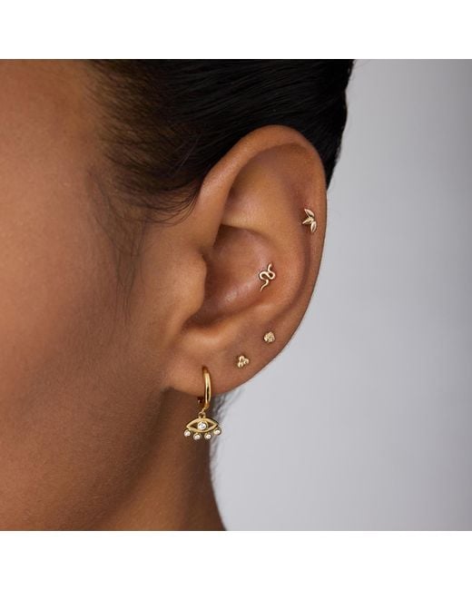 Vanhi White 14K Solid Love Knot Flat Back Stud