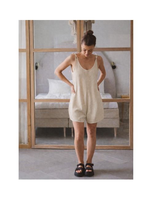 Nola Neutrals Ami Short Jumpsuit Natural