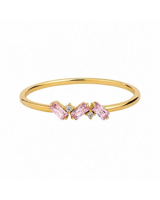 Belinda Jewelz Metallic Tourmaline Triple Baguette Birthstone Ring