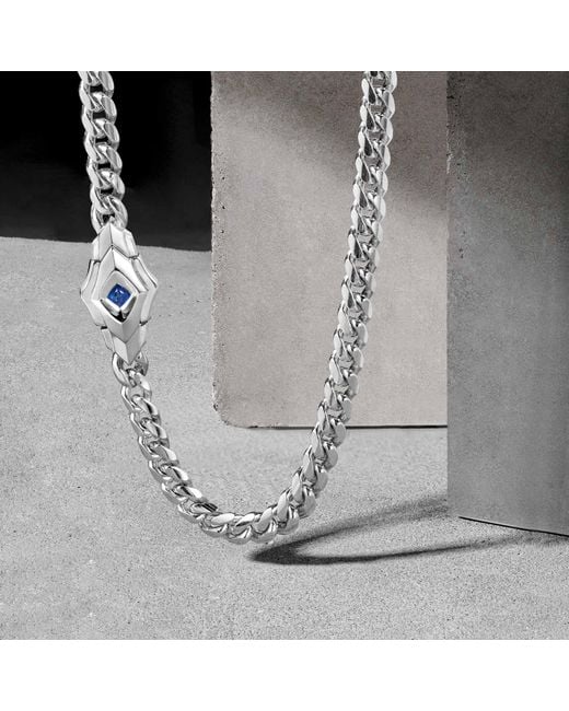 AWNL Metallic Ceylon Sapphire Clasp Necklace for men