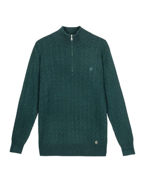 Bel Cashmere Green Cashmere Eight-Pattern Sweater for men