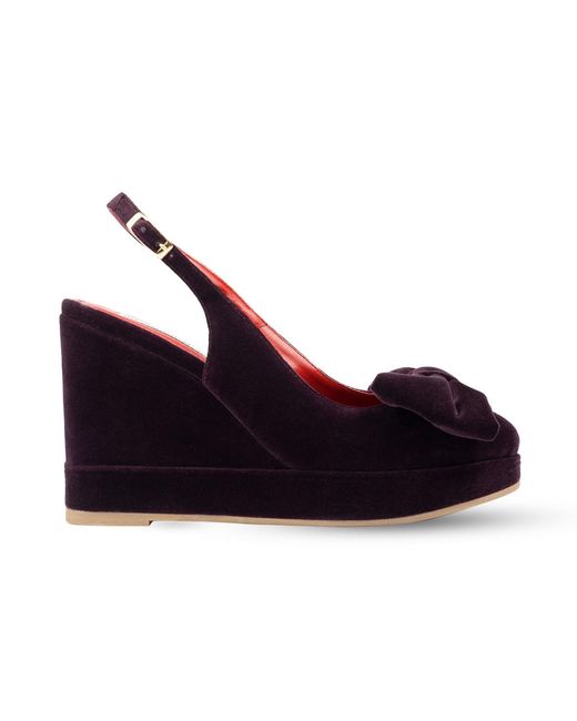 Rosamund Muir London Red Toscana Dark Velvet Wedges
