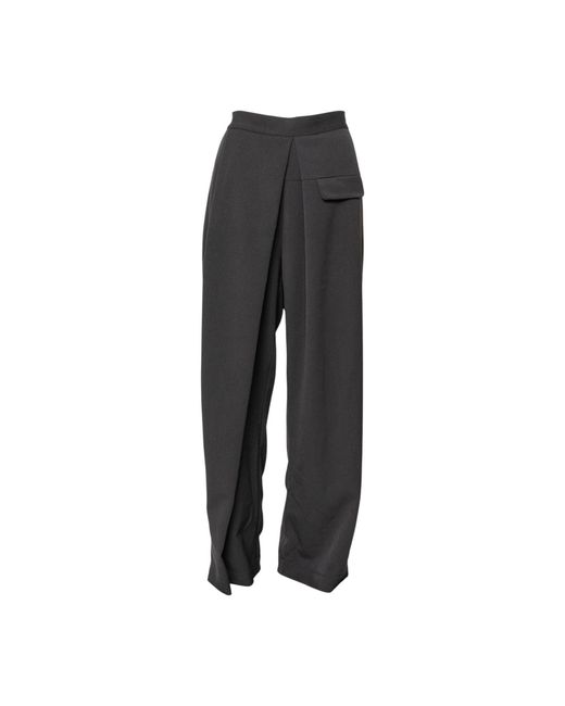 ARTISTA Black Max Wide Leg Folded Pants