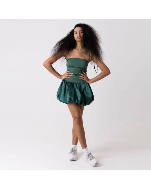 Amy Lynn Alexa Emerald Satin Puffball Ultra Mini Dress in Green | Lyst UK