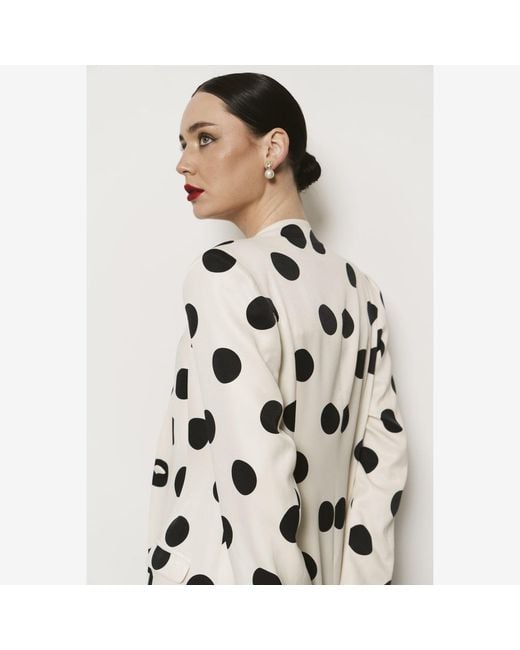 Roqaia Fashion House White Mrs Polka