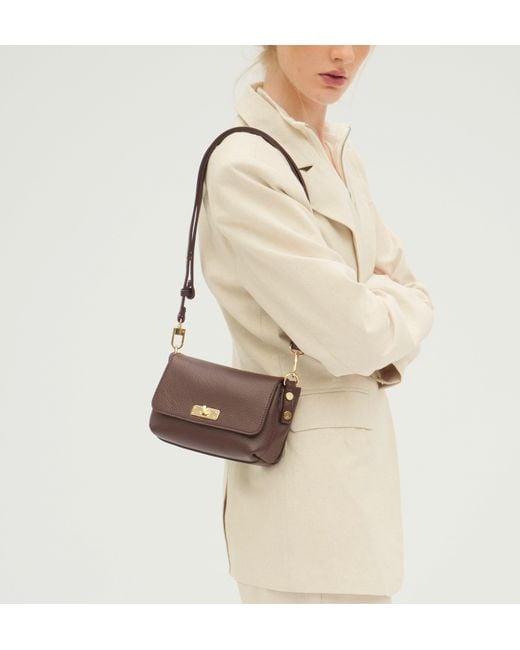Apatchy London Purple The Maisie Mini Burgundy Leather Bag