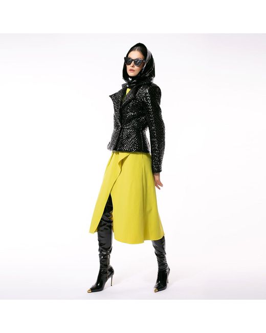 Larisa Dragna Black Fitted Short Latex Jacket Tokyo