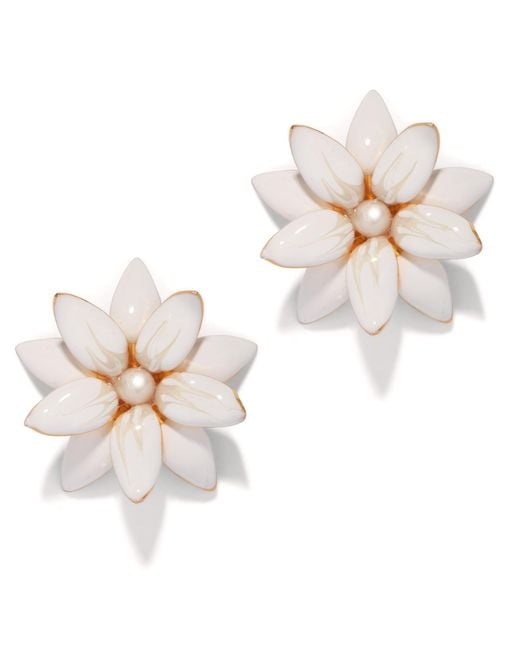 The Pink Reef Orange Dahlia Hand Painted Floral Earring