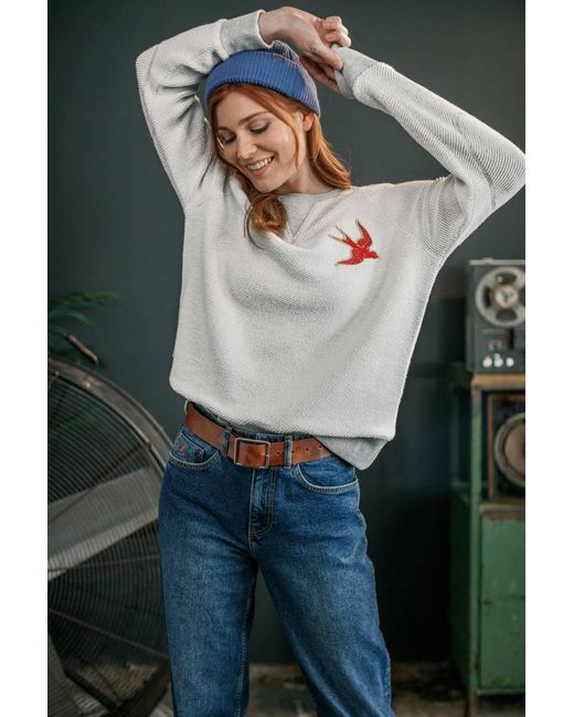 &SONS Trading Co Gray Damsons Swoop Sweatshirt Raw