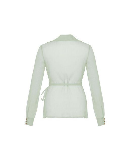 Anse Victorin Green Eva Silk Blouse