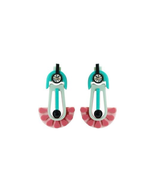 Gissa Bicalho Green Handmade Acrylic Earring Dandelion Candy