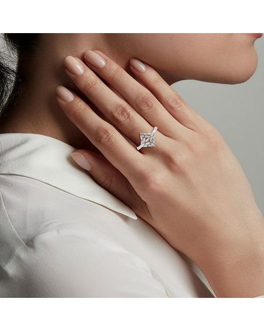 Artisan White Gold Baguette Diamond Ring Handmade