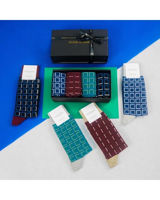 Peper Harow - Made in England Blue Cube Gift Box for men