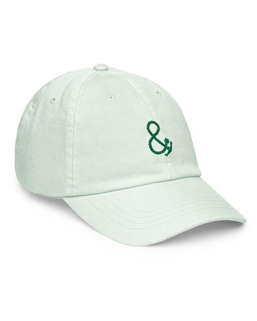 Anchor and Crew White Mint Pastel Ampersand Signature Embroidered Chino Cap for men
