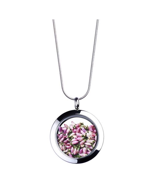 My Little Nature White Designer Jewelry Handmade Pendant Necklace With Natural Scottish Heather Flowers – Floral Jewelry