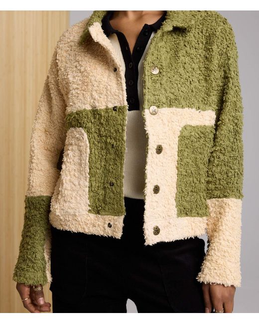 Known Supply Green Colorblock Sherpa Jacket