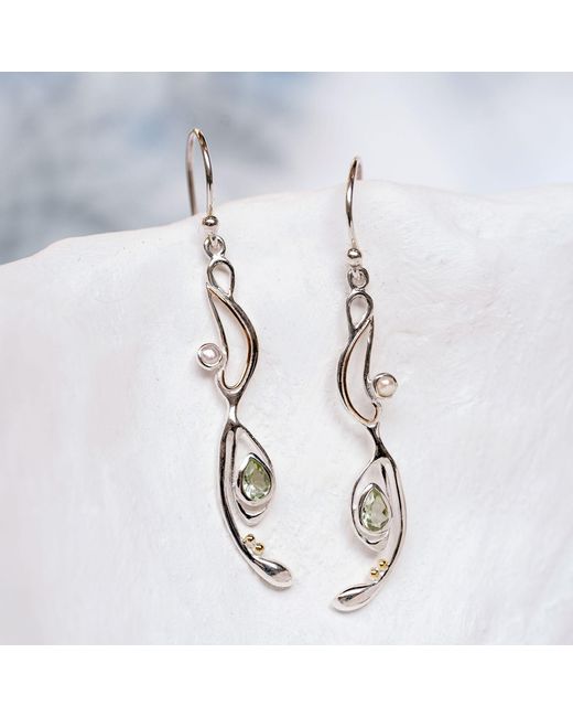 Isla Silver Metallic Transcending Elegance Light Amethyst & Pearl Dangle Earrings