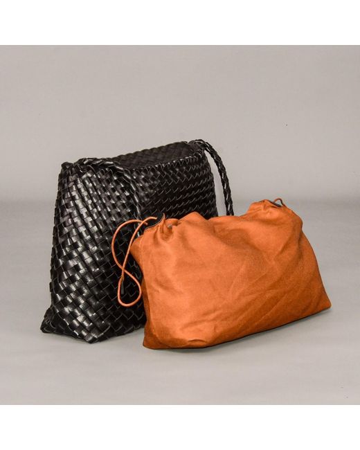 Rimini Black Hand Weaving Shoulder Bag for men