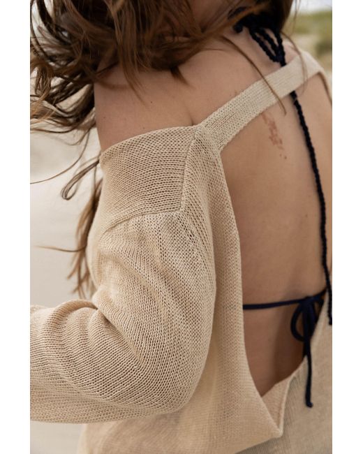 SALANIDA Natural Neutrals Mare 100% Linen Long Dress Sand