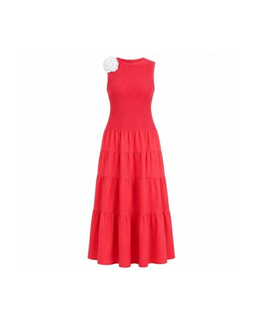 MARICEL Red Valentina Linen Maxi Dress