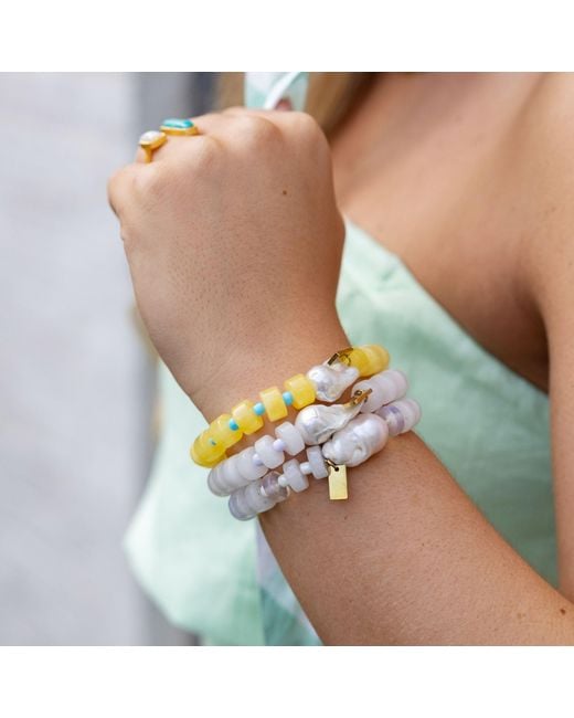 Christina Greene Metallic Daydream Baroque Pearl Beaded Bracelet