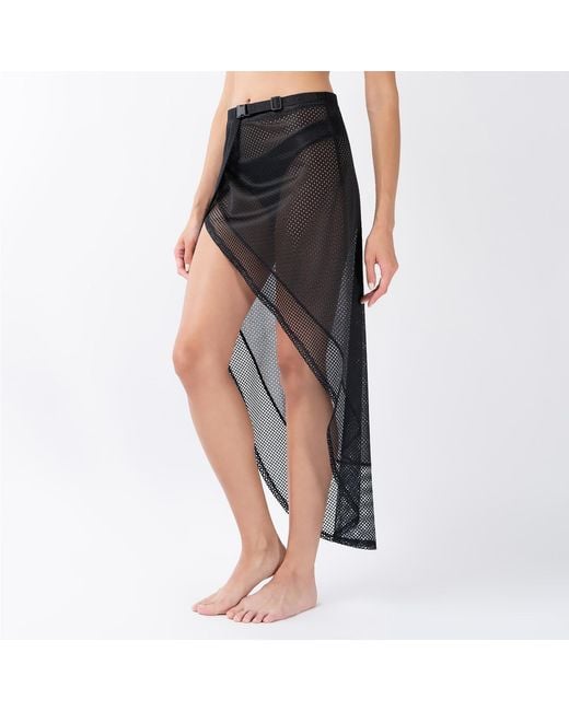 Kim Foley Black Drama Sarong Beach Cover-Up Athletic Wrap Skirt