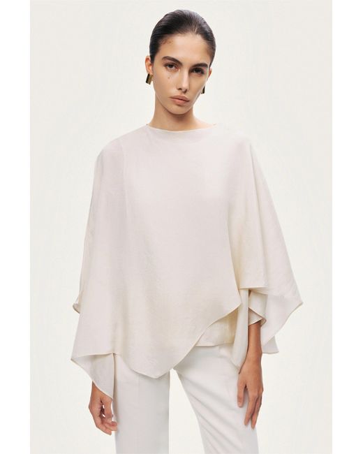 Nocturne Natural Fluid Cape Blouse